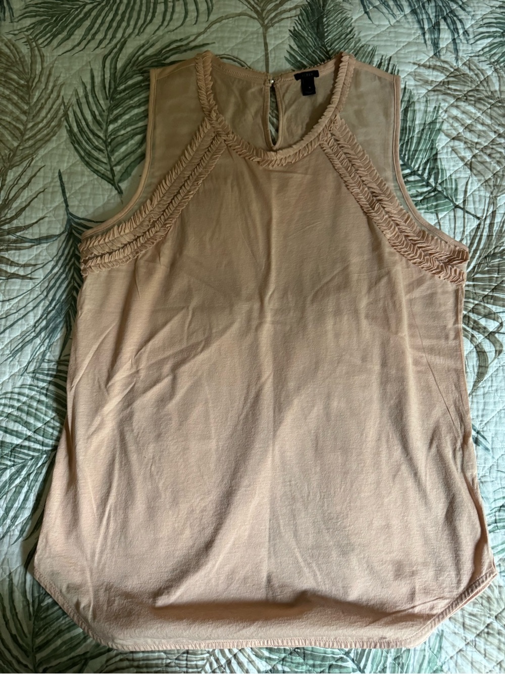 J. Crew Peach Braided-Trim Sleeveless Top